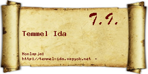 Temmel Ida névjegykártya