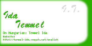 ida temmel business card